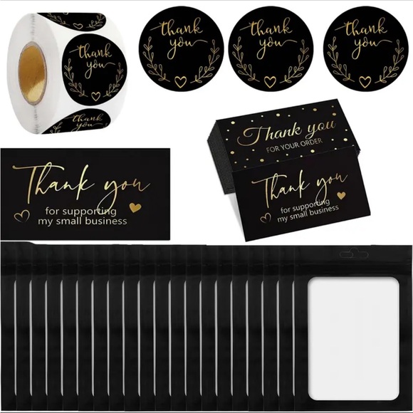 Other - 620 PIECE THANK YOU BUNDLE BLACK AND GOLD